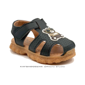 صندل تابستانی بچگانه طرح خرسی بسیار نرم مشکی | برند K.Shoes-K6885 | وارداتی - Image 2