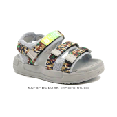 صندل طرح چریکی مناسب پیادهروی طوسی |برند Lucky Kids-7466B | وارداتی - تصویر 2